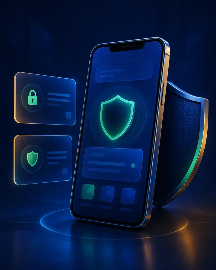 Secure mobile app experience concept for Daman App information