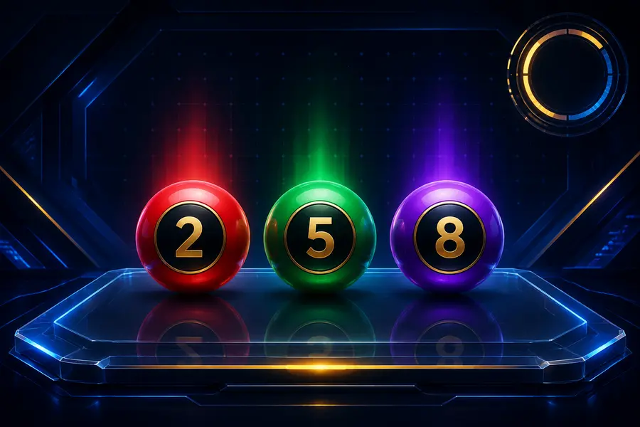 Three reference number balls with colour and period signals